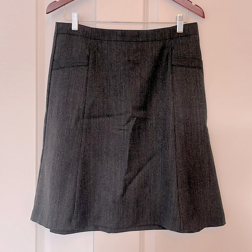 EUC charcoal grey Jacob wool-blend A-line skirt size 7/8